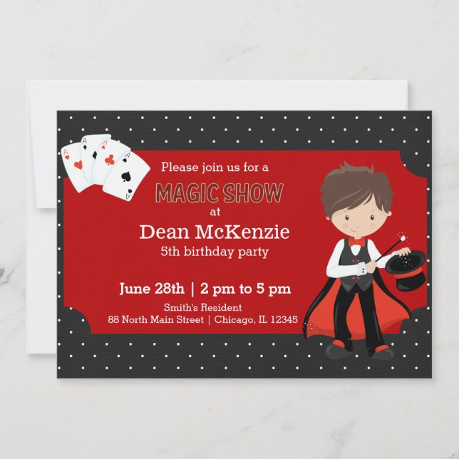 Magic Show Geburtstagsparty Einladung (Vorderseite)