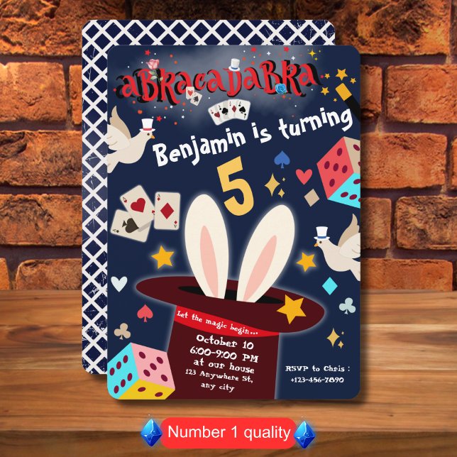 Magic Show Geburtstagsparty Einladung für Kinder (Von Creator hochgeladen)