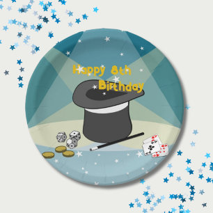 Magic Show Happy 8. Geburtstag Kinder Party Pappteller