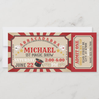 Magic Show Ticket Geburtstag Einladung