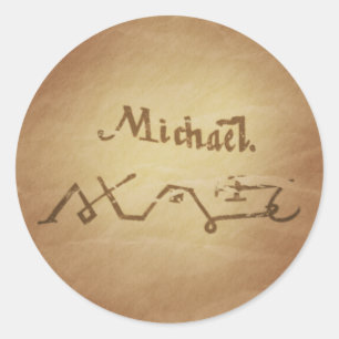 Magic Siegel Angel Michael Schutz Magic Charms Runder Aufkleber