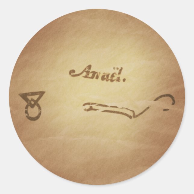 Magic Siegel Angel Schutz Magie Charme Runder Aufkleber (Vorderseite)