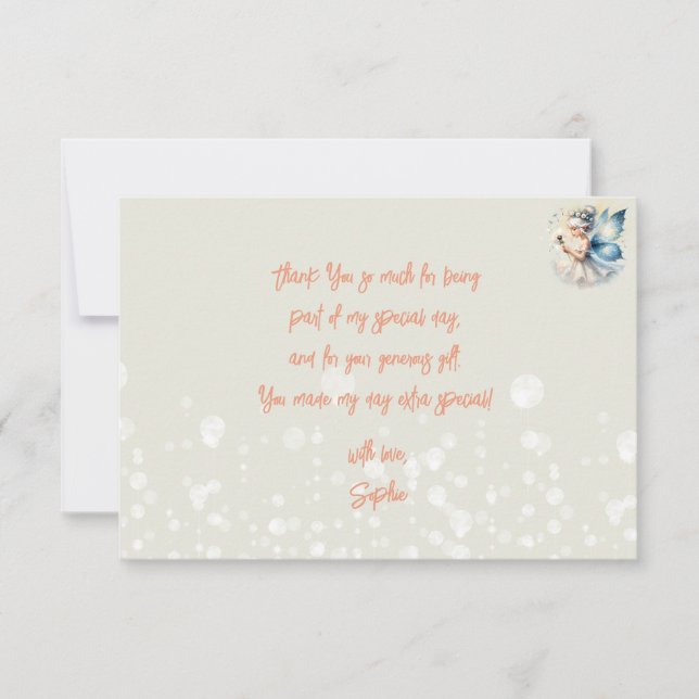 Magic Small Fairy Silhouette Kindergeburtstag Dankeskarte (Vorderseite)