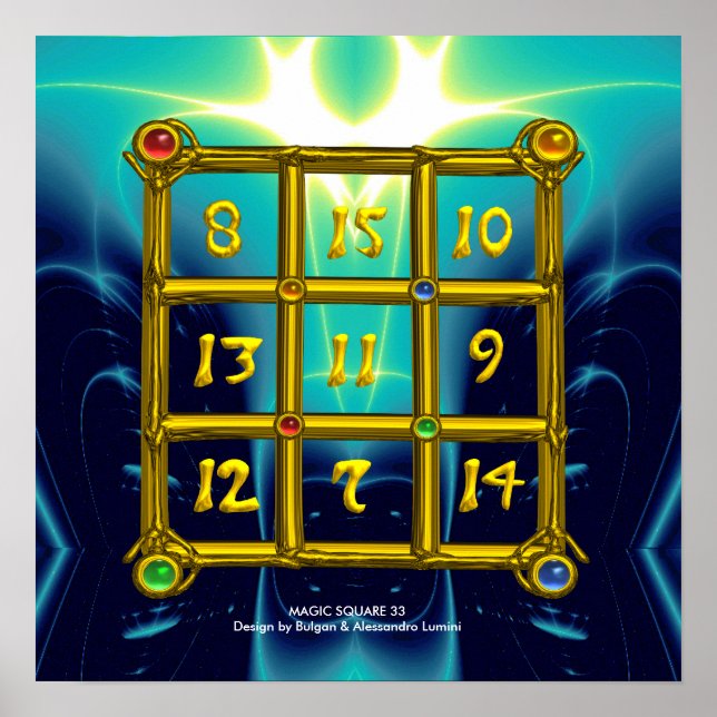 MAGIC SQUARE 33,Blue Turquase Poster (Vorne)