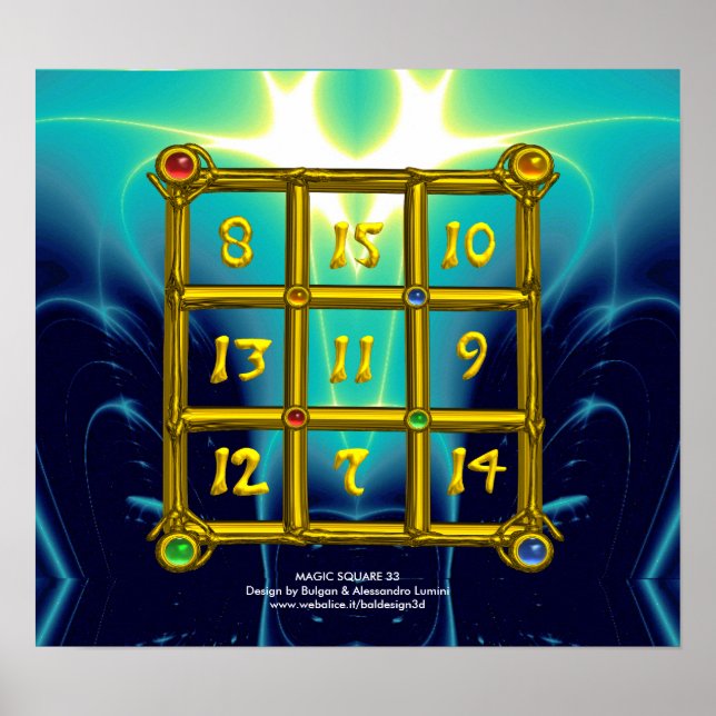 MAGIC SQUARE 33,Blue Turquase Poster (Vorne)