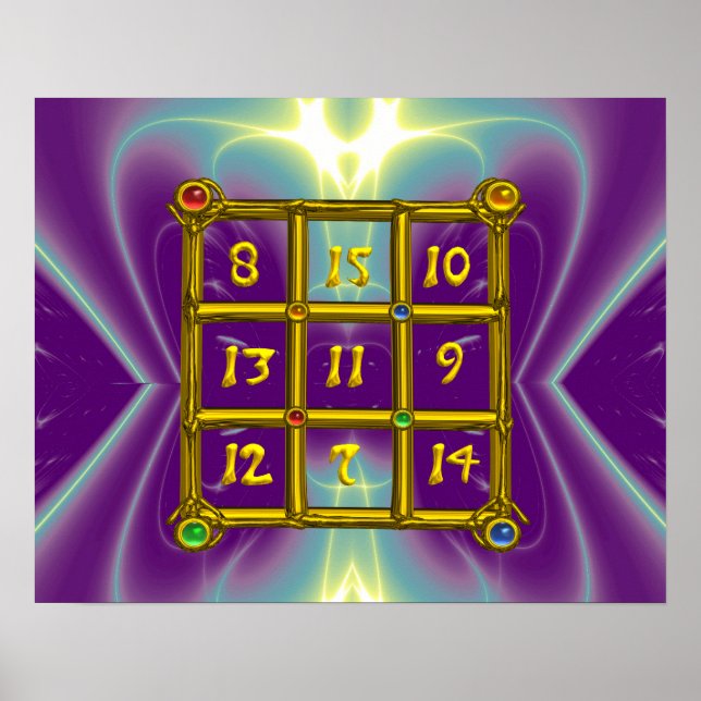 MAGIC SQUARE 33 , Lila blau Poster (Vorne)