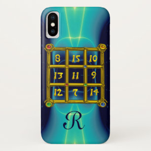 MAGIC SQUARE 33 MONOGRAM Aquamarin, Aqua Blue Türk iPhone X Hülle
