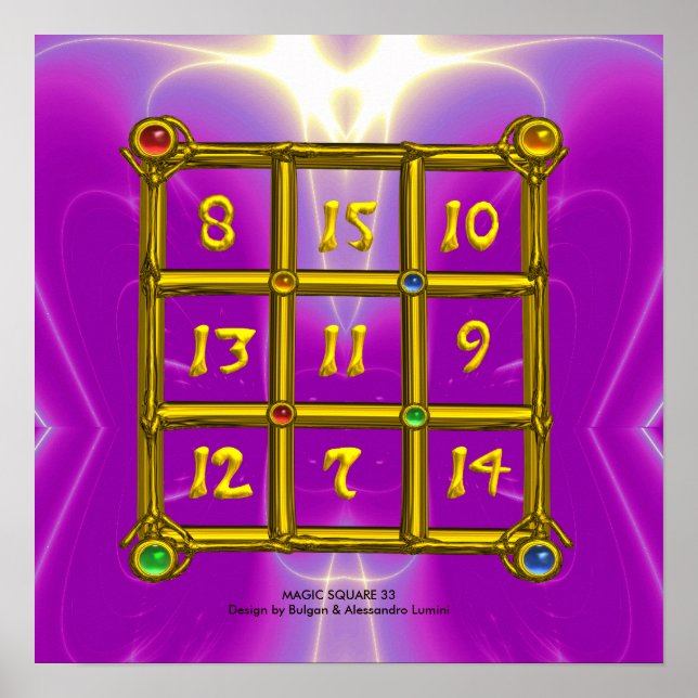 MAGIC SQUARE 33 , rosa Violett Lila Poster (Vorne)
