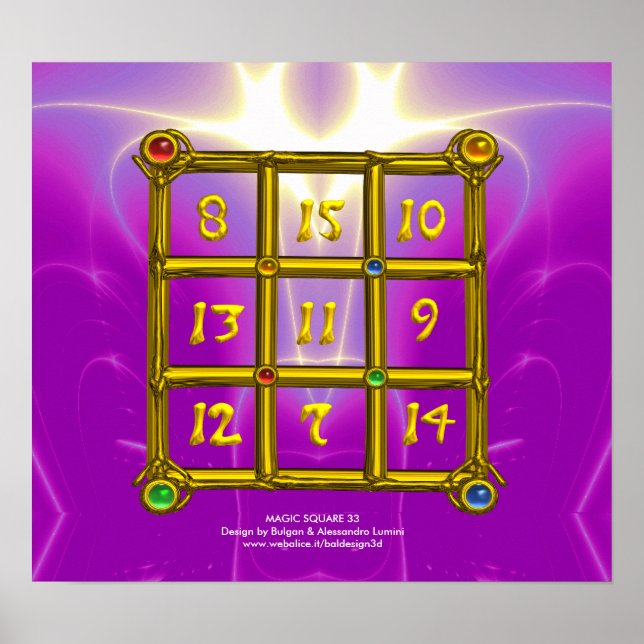 MAGIC SQUARE 33 , rosa Violett Lila Poster (Vorne)
