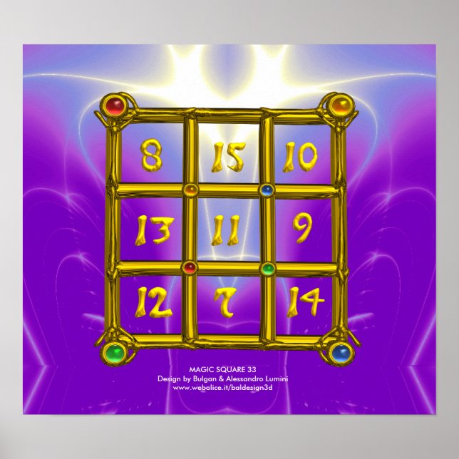 MAGIC SQUARE 33 , Violett Lila Poster (Vorne)