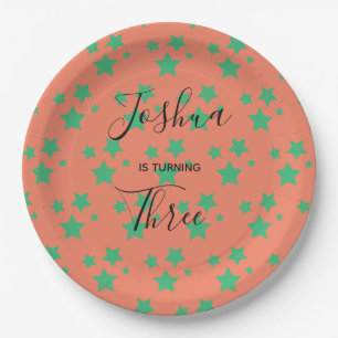 Magic Star Geburtstag Green Orange Circus Party Pappteller