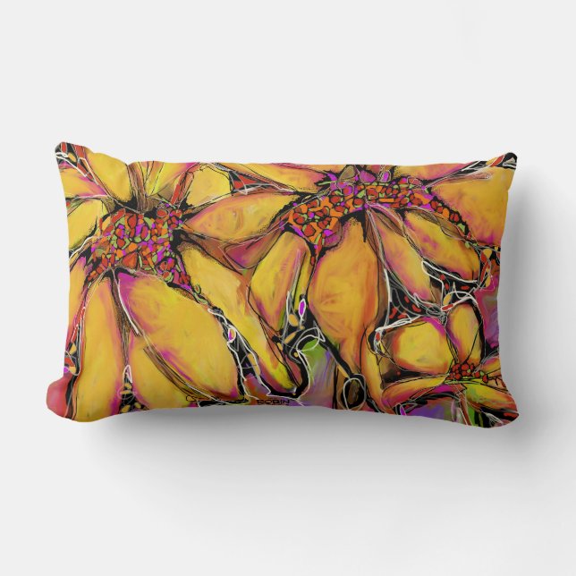 "Magic Sunflower Lumbar Kissen" Lendenkissen (Vorderseite)