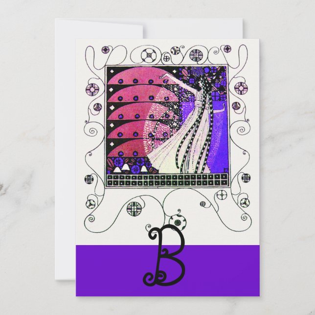 MAGIC THE SPRING, hell schwarz, blau, braun Einladung (Vorderseite)