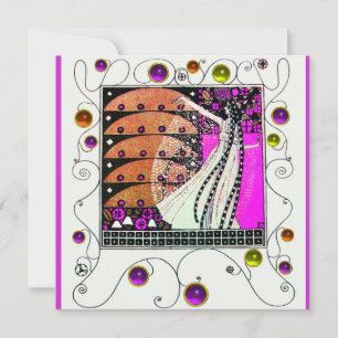 MAGIC THE SPRING hell violett schwarz braun Einladung