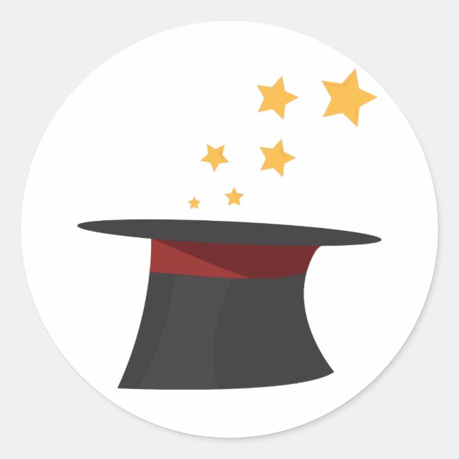 Magic Top Hat Runder Aufkleber (Vorderseite)