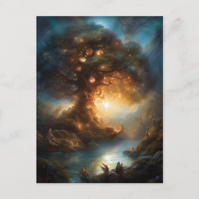 Magic Tree Fantasy Postkarte (Vorderseite)