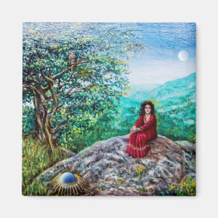 MAGIC TREE / Morgendämmerung in grünem Holz und Da Magnet