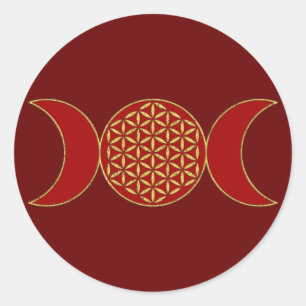 Magic Triple Moon - Spirit Blume des Lebens 1 Stun Runder Aufkleber