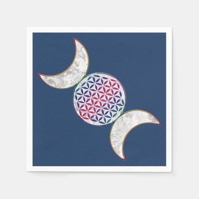 Magic Triple Moon - Spirit Blume des Lebens 2 Serviette (Vorderseite)