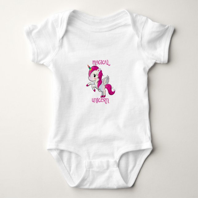 Magic Unicorn Fan Club Baby Strampler (Vorderseite)