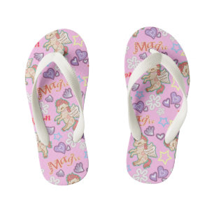 Magic Unicorn Pink. Kid's Flip Flops