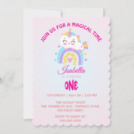 Magic Unicorn Regenbogengradienten 1. Party Einladung