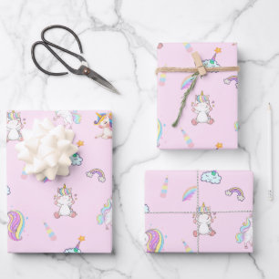 Magic Unicorn Regenbogengradienten 1. Party Geschenkpapier Set