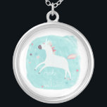 Magic Unicorn Squad - Mach einen Wunsch Versilberte Kette<br><div class="desc">Magic Unicorn Squad II von Juni Erica Vess. Ein Einhorn vor pastellfarbenem Hintergrund.</div>