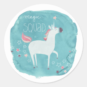 Magic Unicorn Squad Runder Aufkleber