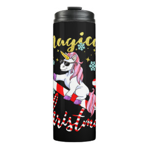 Magic Unicorn zu Weihnachten mit Glitzer Thermosbecher