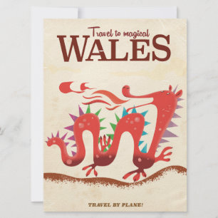 Magic Wales Dragon Reiseplakat Einladung