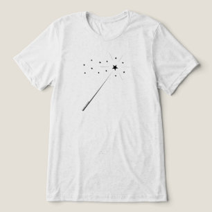Magic Wand mit Sternen und Glitzern in Schwarz Tri-Blend Shirt