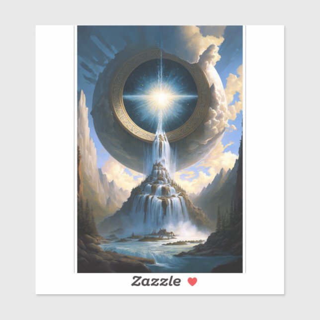 Magic Waterfall Surreal Fantasy Art Aufkleber (Blatt)