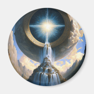 Magic Waterfall Surreal Fantasy Art Magnet