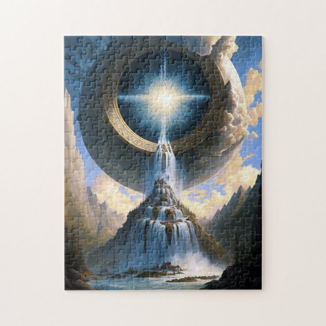 Magic Waterfall Surreal Fantasy Art Puzzle (Vertikal)