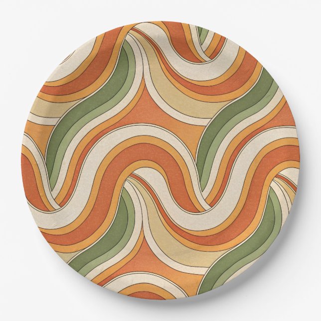 Magic Waves Muster Pappteller (Vorderseite)