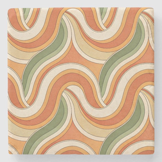 Magic Waves Muster Steinuntersetzer (Vorderseite)