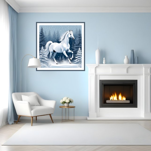 Magic White Winter Horse Poster (Von Creator hochgeladen)