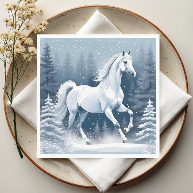 Magic White Winter Horse Serviette (Von Creator hochgeladen)