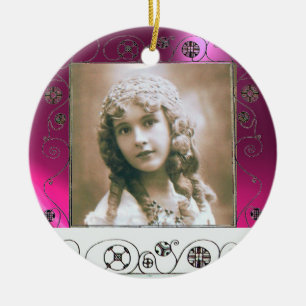 MAGIC WIRBEL FOTO TEMPLATE, Fuchsia Pink Amethyst Keramikornament