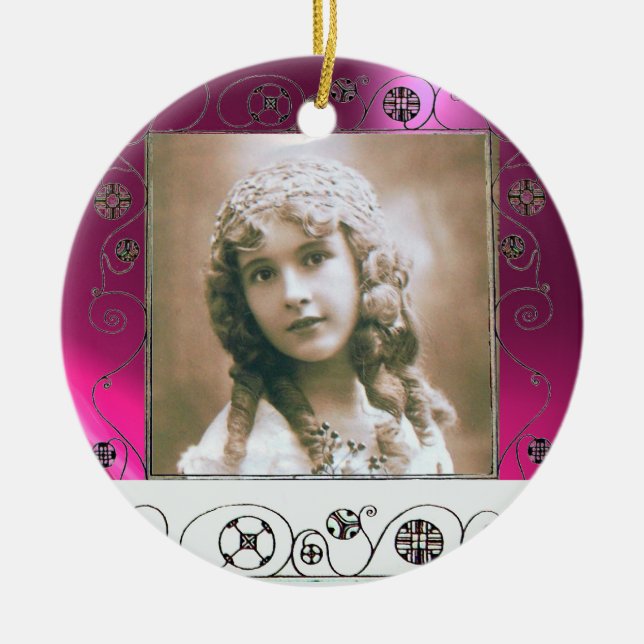 MAGIC WIRBEL FOTO TEMPLATE, Fuchsia Pink Amethyst Keramikornament (Vorne)