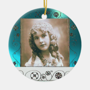 MAGIC WIRBEL FOTOVORLAGE, Blaues Aquamarine Keramik Ornament