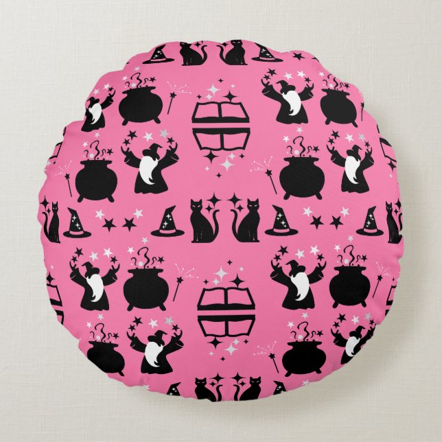 Magic Wizard-Wohngestaltung Rundes Kissen (Vorderseite)