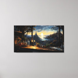 Magic Workshop Bench Über der Fantasy Bay Leinwanddruck