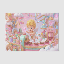 Magical 3D Cupid’s Valentine Gift Factory Scene Seidenpapier
