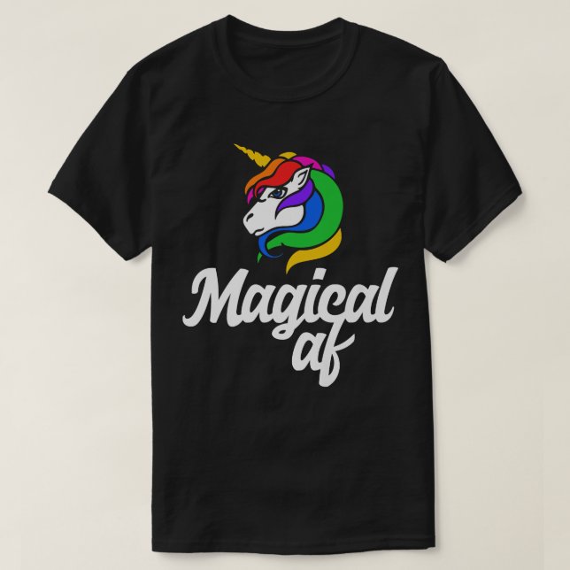 Magical AF  Magic unicorn retro rainbow tee s  (Design vorne)