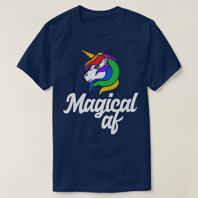 Magical AF Magic Unicorn Retro Regenbogentee s T-Shirt (Design vorne)