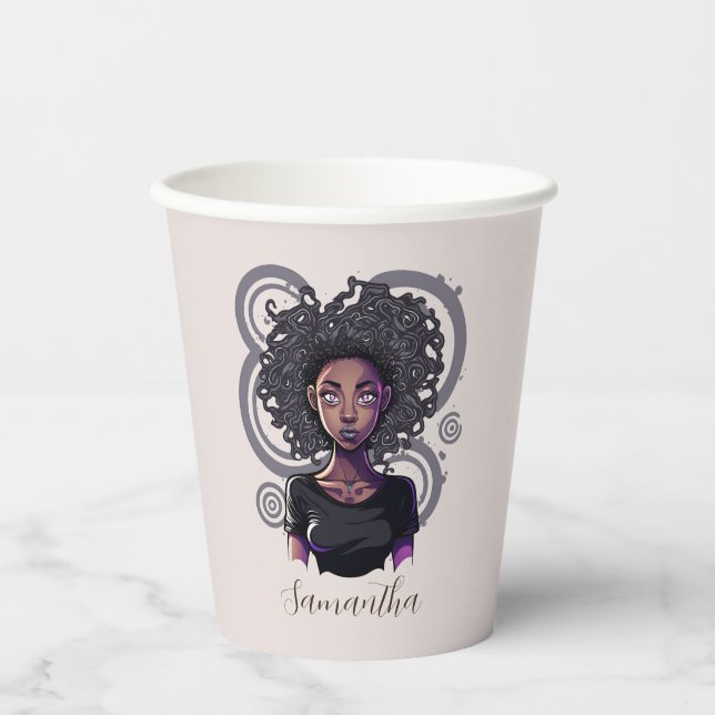 Magical Afro Woman Pappbecher (Vorderseite)