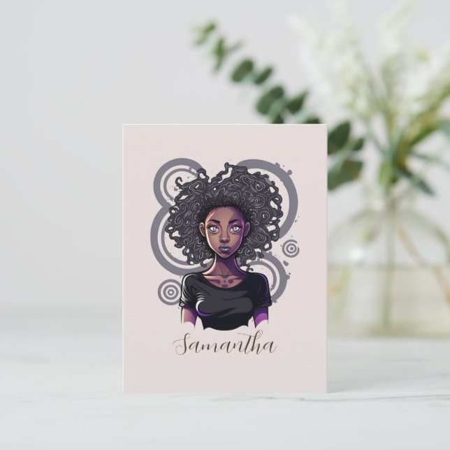 Magical Afro Woman Postkarte (Stehend Vorderseite)