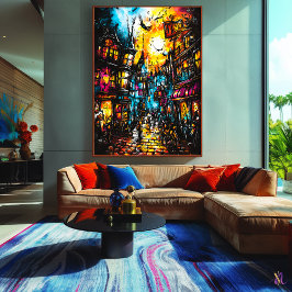 Magical Alley - Fantasy Expressionist Art Poster